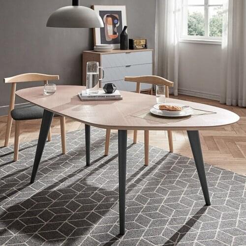 Nordic modern economy economy small family dining room woodiness simple personality irregular dinning table