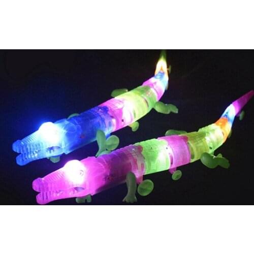 LED Electronic Pet Cat Toy Simulation Luminous Band Music Pet Toys Stall Crawling Crocodile Electric Universal Crocodile Style