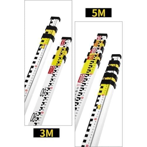 Aluminum Alloy Thickened Tower Ruler Retractable Tower Ruler for Automatic Optical Level/360 Level Engineering Measuring Tool