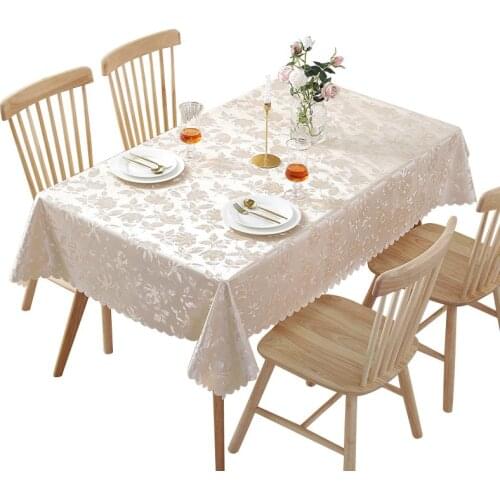 Waterproof Oilproof Tablecloth PVC 3D Flowers Kitchen Table cloth Rectangular Table Cover Decoration For Home Hotel Customizable