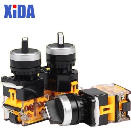 P48 Rotary switch knob 22mm 4 Screws Circular small size Flat round 2 position ON-OFF 3 position 2 NO LA38-11X2 20X3Self locking