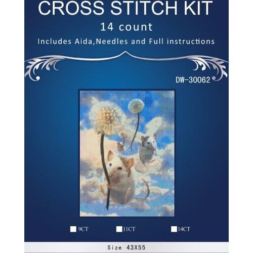 Top Quality Lovely Hot Sell Counted Cross Stitch Kit Old World Holiday Ornaments Similar DMC dw-3002 white mouse