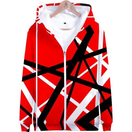Higt quality Eddie Van Halen Men/Women Zipper Hoodies 3D Print Rock Roll Sweatshirt Long Sleeve Eddie Van Halen Zipper jackets