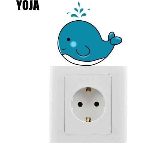 YOJA Ocean Cartoon Whale Spray Blue Creative Switch Wall Sticker Colored Personalized 8SS0886