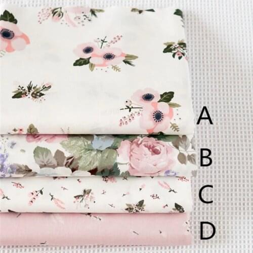 160CM*50CM Chic pink Floral rose cotton fabric patchwork fabric sewing DIY tilda doll cloth craft tecidos quilting tissue