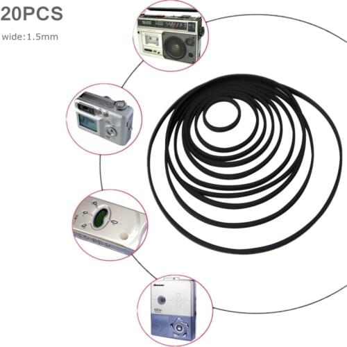 20Pcs 40-65/75-100/110-145mm Mix Cassette Tape Machine Square Belt Universal Repair Belt Square Cross-Section O20 20 Dropship