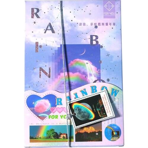 30 Pcs/Set Gorgeous Rainbow Series Postcard INS Style Beautiful Scenery Greeting Cards Message Card Gift Stationery