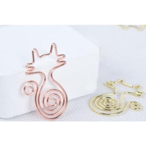 50sets Gold Color Cat Bookmark Paper Clip Office Storage For Wedding Baby Shower Party Birthday Favor Gift Souvenirs SL5632