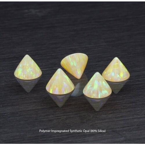 50pcs /lot op04 Cone Opal stone synthetic Round Fire Opal for Jewelry taper & circular opal