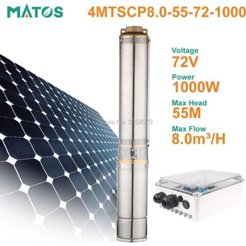 Automatic stainless steel 72v dc brushless deep well centrifugal solar power submersible borehole water pump machine price