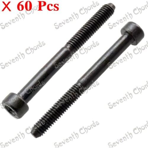60 Pcs Electric Guitar Tremolo Bridge Saddle Lock String Hexagon screw Clamp String Hex Screw Bolt M4*44MM