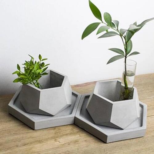 Geometric Concrete Planter Mold Silicone Mould Handmade Craft Home Decoration Tool