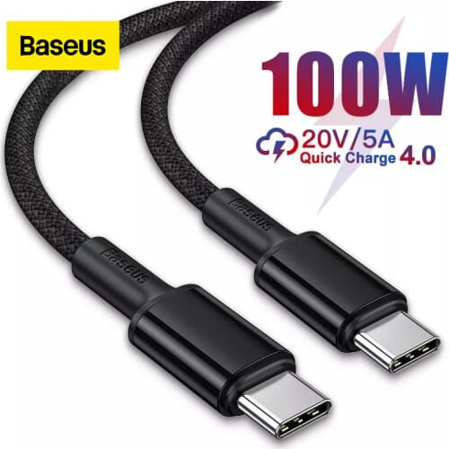 Baseus 5A Type C to Type C Cable Fast Charge USB C Cable for MacBook Pro Quick Charge 4.0 Type C Cable Phone Charger USB C Cable