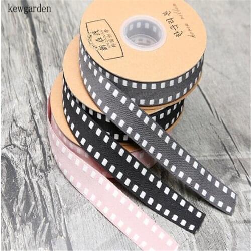 Kewgarden Square Dotted Line Grosgrain Ribbons 1-1/2" 1" 3/8" DIY Bowknot Satin Ribbon Handmade Tape Riband Wholesale 100 Yards