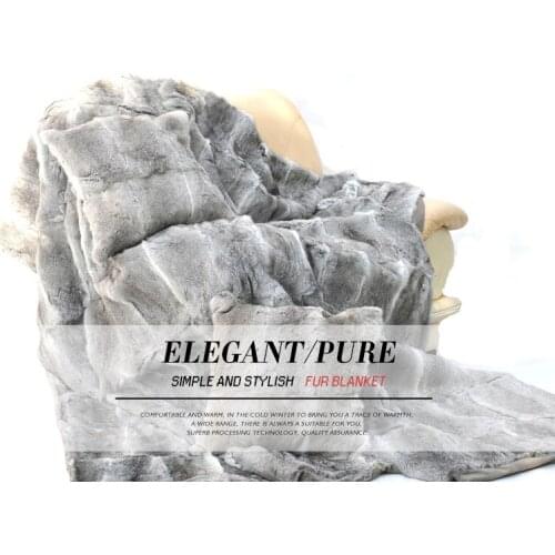 CX-D-09A 150x130cm Custom Made Natural Colour Rabbit Fur Carpet Blanket Area Rug~ DROP SHIPPING