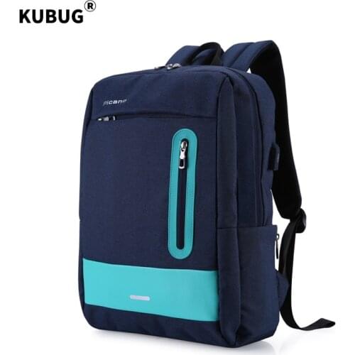 KUBUG Waterproof Nylon School Backpack Anti-theft USB Charging Notebook Bag Teenage Girls Boys Leisure Mochila Escolar Rusksack