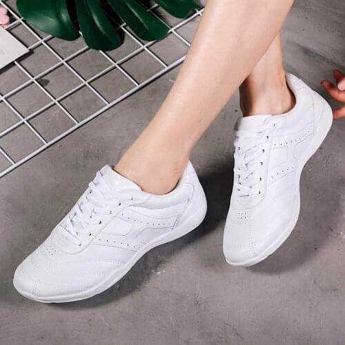 Girls Lightweight Flats Athletics Aerobics Shoes Women Dance Training Fitness Sneakers Children Non-slip Cheerleaders Gym Shoes