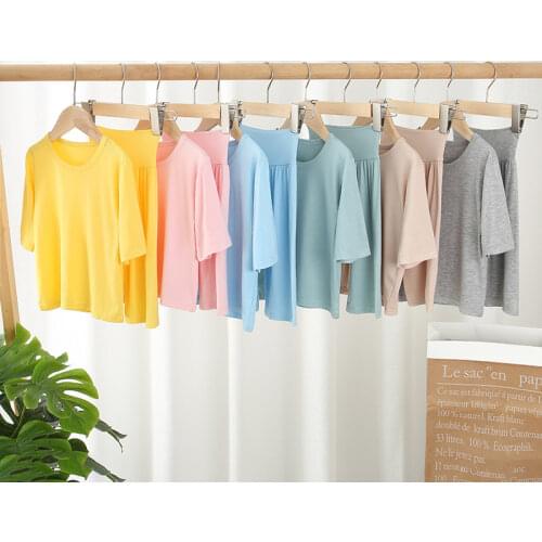 Summer Children pajamas sets Girls boys sleepwear Toddler Kids clothes pyjamas kids T-shirt Pants pijamas Modal nightwear