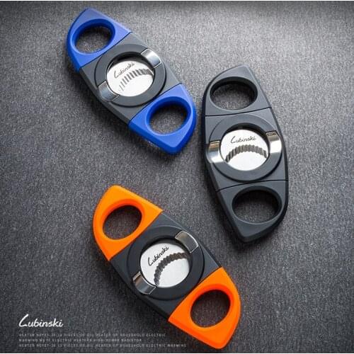 LUBINSKI Metal Cigar Cutter Double Blades Tobacco Cigarette Guillotine Scissor For Cigar Tobacco Smoking Tool