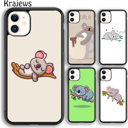 Krajews Animal sleeping koala Soft Phone Case Cover For iPhone 5 SE 6s 7 8 plus X XR XS 11 12 pro max Samsung Galaxy S8 S9 S10