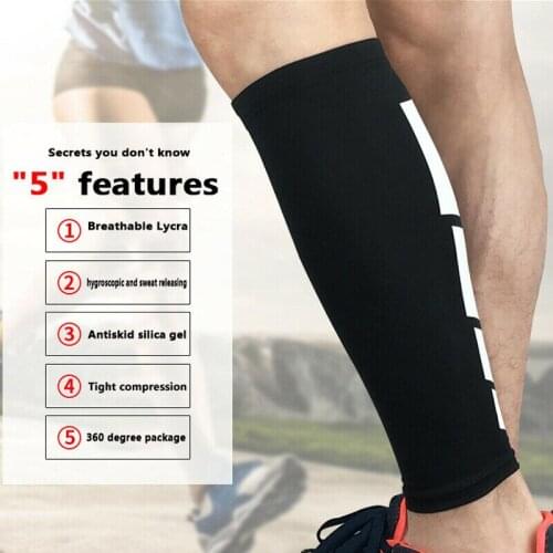 Unisex Elbow Knee Pads Compression Calf Sleeve Sport Running Leg Extra Strength Support Brace Shin Baseball Fitness Print Gym