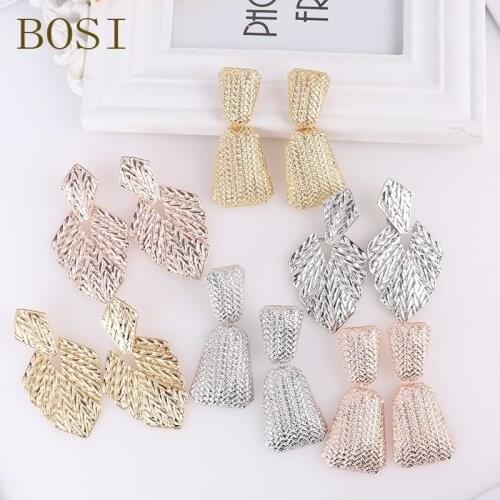 2019 New vintage earrings Gold Earrings Geometric metal long Drop Earrings statement luxury jewelry Punk gift bijoux accessories
