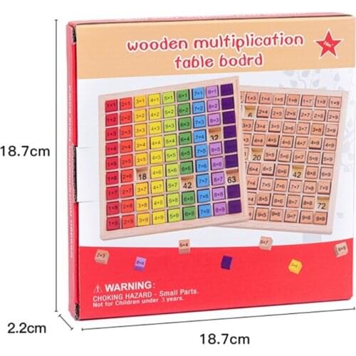 Montessori Educational Wooden Toys Kids 99 Multiplication Table Math Arithmetic D0JC
