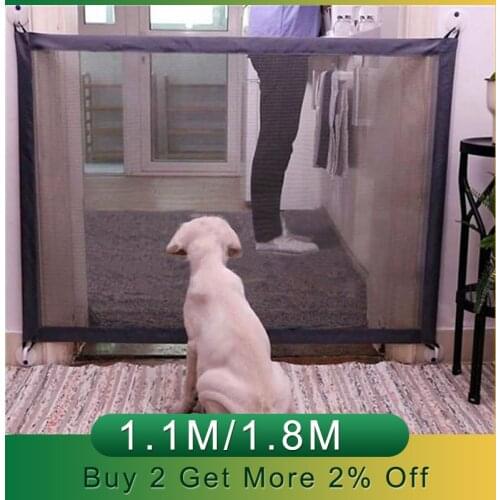 Pet Barrier Fences Portable Folding Breathable Mesh Dog Gate Pet Separation Guard Isolated Fence Dogs Baby Safety Fence