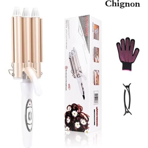 Professional hair curler ceramic triple barrel styler hair electric hair curler curler hair crimper iron 3 barrel