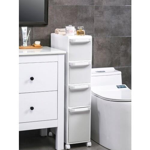 Toilet And Toilet Crevice Shelf Drawer Type Slot Storage Rack Floor Bathroom Toilet Narrow Slot Storage Cabinet
