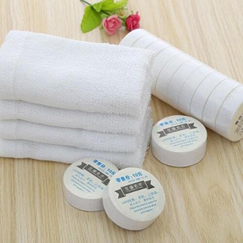 Portable Compressed Towel Outdoor Travel lightweight Reusable Soft Cotton Face Care Compressed Towel Washcloth for travel