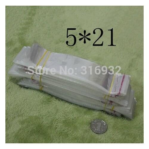 Clear Resealable Cellophane/BOPP/Poly PVC Bags 5*21cm Transparent Opp Bag Packing Plastic Bags Self Adhesive Seal