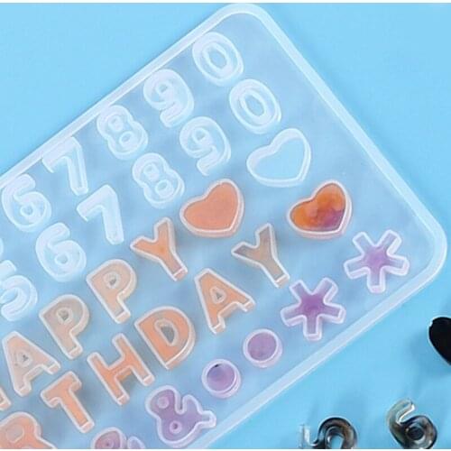 Crystal Epoxy Resin Mold DIY Crafts Jewelry Pendant Casting Supplies Alphabet Letters Number Symbol Ornament Keychain Mould T84A