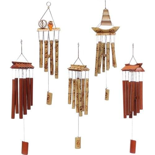 Outdoor Bamboo Wind Chimes Yard Antique Garden Tubes Bell Copper Yard Relaxing Windchime Wall Hanging Home Decor Handmade Crafts