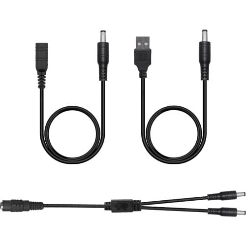 USB to DC Power Cable 40cm Male to Jack Connector, DC 1 to 2 Splitter, 1M Extension Power Cable Connector