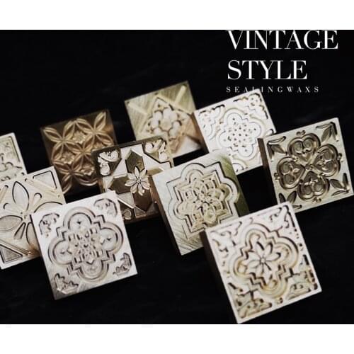 Vintage European-style Pattern Seal Square Fire Lacquer Seal Envelope Greeting Cardsealing Wax Stamp Christmas Gifts