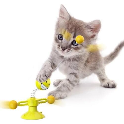 Cat Toy Turntable Funny Cat Stick Pet Windmill Portable Interactive Toy Puzzle Training Pet Supplies