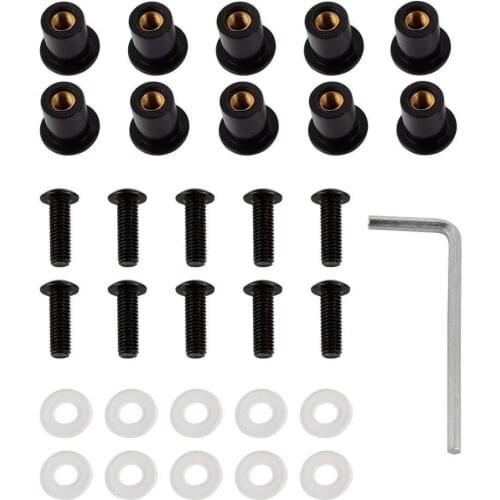 10pcs 5mm Motorcycle Windshield Fairing Bolts Windscreen Screws Nuts And Allen Key