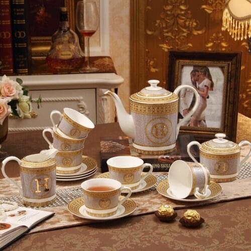 15 European-style ceramic coffee set luxury tea set tea set English afternoon tea creative wedding gift tea cup set