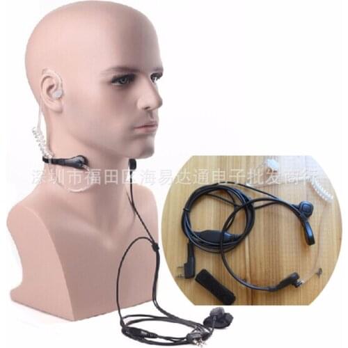 2pcs 2 Pin k way type Finger ppt throat microphone Headset for KENWOOD Baofeng UV-5R TYT Walkie Talkie Ear mic Earpiece
