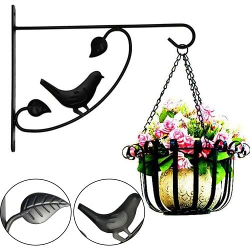 2Pcs Hanging Plants Bracket European Style Wall Planter Hooks Flower Pot Iron Lanterns Hanger For Garden Outdoor Indoor Patio