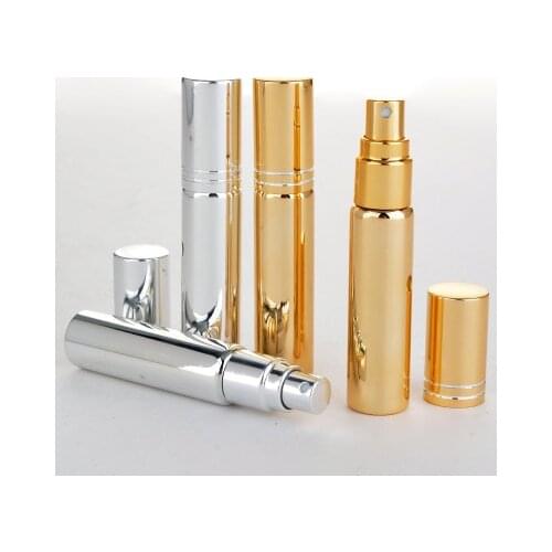 20pcs/lot 10ml Refillable Portable Traveler Mini Aluminum Spray Atomizer Empty Perfume Bottle Cosmetic Containers for Traveler