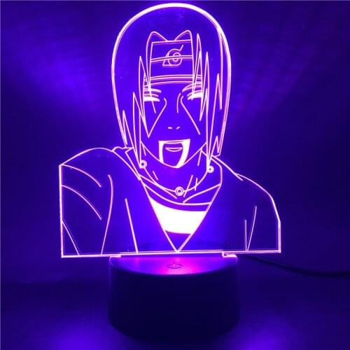 Naruto Uchiha Itachi 3D Night Lights Set Shippuden Model Anime Figures Decor Bedroom Xmas Gift Lighting Lamp Colorful Visual Led