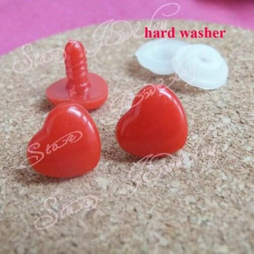 60pcs--15*13mm red color heart shape plastic toy noses with washer for DIY doll accessories