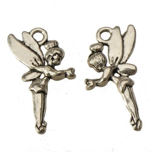 Angel Charms Pendants Jewelry Making DIY Bracelets Elf Welcome Antique Silver Metal Accessories For Handicrafts Berloques 50 Pcs