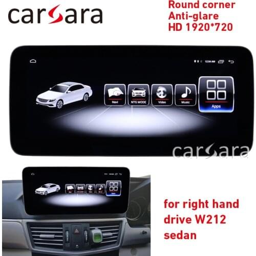 Dashboard monitor RHD E CLASS W212 android 8 round corner blue ray screen E200 HD 1920 anti-glare 4g ram device E250 NAVI radio