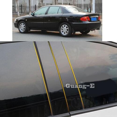 Car PC Material Pillar Post Cover Door Trim Window Piano Black Molding Sticker Plate Parts For Buick Regal 2006 2007 2008