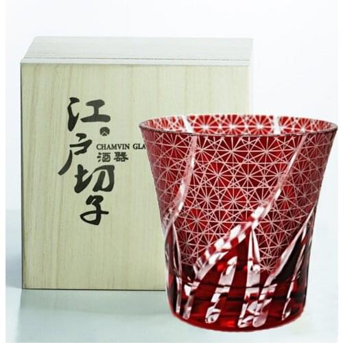 Chamvin Edo Kiko cup Japanese style nitrate cup color flower cut wine cup carved flower color cup ins style collection
