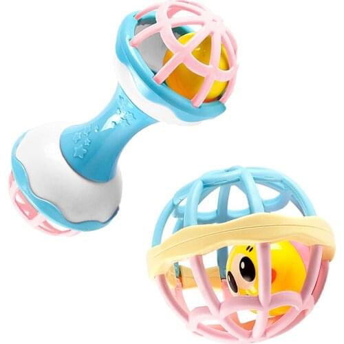 Baby Rattle Toy Shaker Ball Kids Hold and Grasp Rattle Hand Bell for 0-36 months