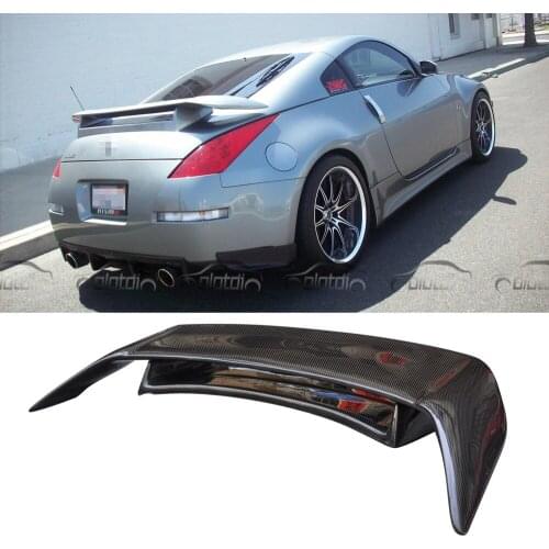 Double Layer Real Carbon Fiber Rear Trunk Spoiler Wing Lip For Nissan GTR 350Z
